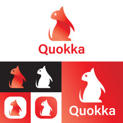 Quokka animal Logo.Quokka pictorial Logo Template.Vector Illustration.Print