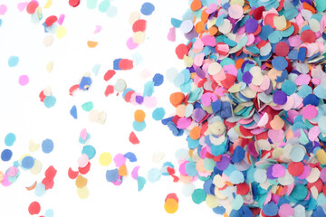 close up a lot of party, celebration or christmas confetti (confetti background)
