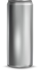 Blank metal can mockup. Realistic drink tin