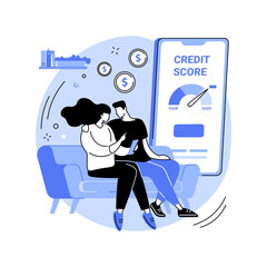 Check credit score isolated cartoon vector illustrations.