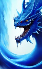 Naklejka premium Dragon Drawing. A mythical creature.