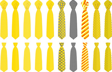 big set ties different types, neckties various size