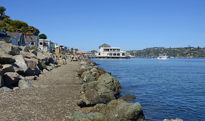 Scenic pathway along Bridgeway. Sausalito, California. United States