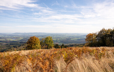 panoramic view of Mont Beuvray in the Morvan.Saint-Leger-sous-Beuvray, France. Magnificent view.