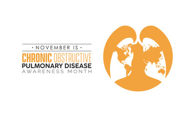 Vector illustration design concept of Chronic Obstructive Pulmonary Disease Awareness Month observed on every November