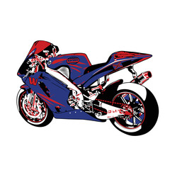 racing bike vector illustration, motorcycle vector art , motorbike drawing vector illustration