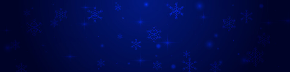 Fototapeta na wymiar Glow Snow Vector Pnoramic Blue Background. White