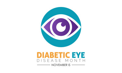 Vector illustration design concept of Diabetic Eye Disease Month observed on every November