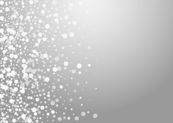 Silver Snow Vector Grey Background. Grey Magic