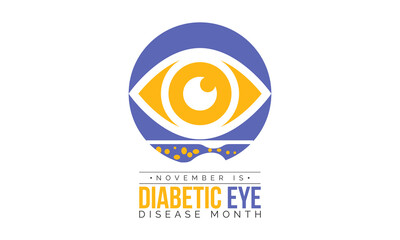 Vector illustration design concept of Diabetic Eye Disease Month observed on every November