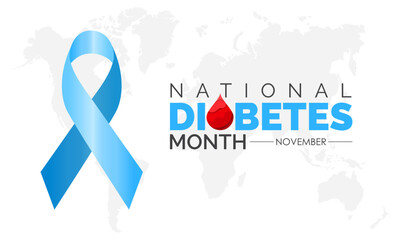 Vector illustration design concept of National Diabetes Month observed on every November