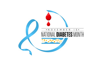 Vector illustration design concept of National Diabetes Month observed on every November