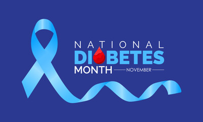 Vector illustration design concept of National Diabetes Month observed on every November