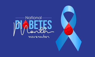 Vector illustration design concept of National Diabetes Month observed on every November