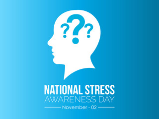 Vector illustration design concept of National Stress Awareness Day observed on November 2