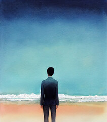 Fototapeta premium businessman surfer