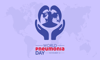 Vector illustration design concept of World Pneumonia Day observed on November 12