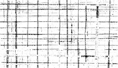 Rough, irregular texture composed of monochrome geometric elements. Overlay distressed grunge background. Abstract vector illustration. Isolated on white background. EPS10