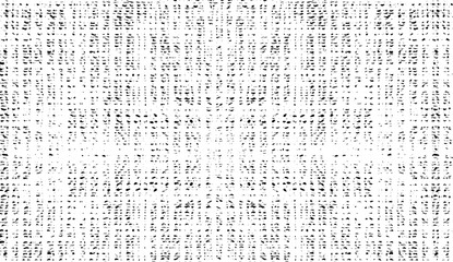 Rough, irregular texture composed of monochrome geometric elements. Overlay distressed grunge background. Abstract vector illustration. Isolated on white background. EPS10