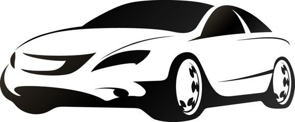 Passenger car sedan silhouette simple