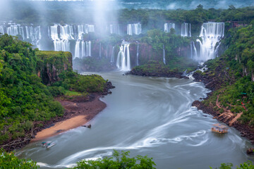 Iguazu Falls dramatic landscape, view from Brazil side, South America