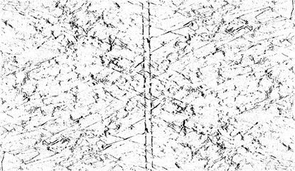 Monochrome texture composed of irregular graphic elements. Distressed uneven grunge background. Abstract vector illustration. Overlay for interesting effect and depth. Isolated on white background.
