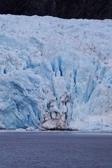 Alaska Glacier ice fall  over the ocean