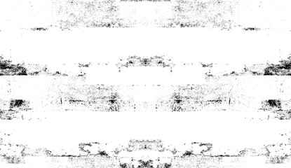 Monochrome texture composed of irregular graphic elements. Distressed uneven grunge background. Abstract vector illustration. Overlay for interesting effect and depth. Isolated on white background.