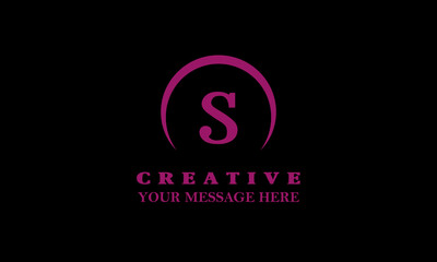 Minimal vintage linear frame, border, label, icon for your letter S monogram or logo