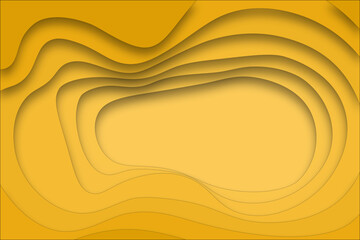 product presentation background, 3d yellow paper cut layers with free space