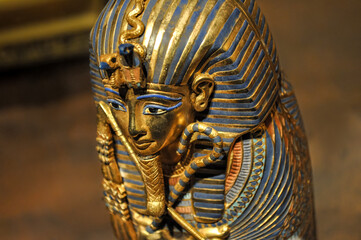Golden sculpture of a pharaoh from a burial chamber of Tutankhamun