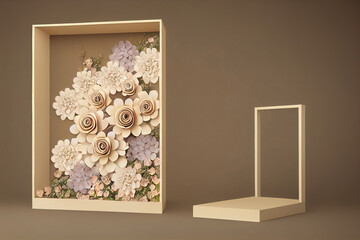luxury product display floral frame
