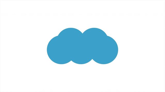 Cloud animation. Cartoon animation blue cloud on a white background.