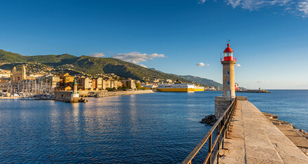 Fototapeta na wymiar Old town and port of Bastia on Corsica, France