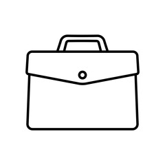 Briefcase icon. Black contour linear silhouette. Front side view. Editable strokes. Vector simple flat graphic illustration. Isolate.