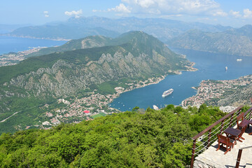 Naklejka premium The Bay of Kotor (also known as the Boka) of the Adriatic Sea in southwestern Montenegro