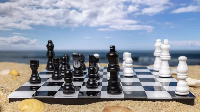 Chess on a beautiful beach