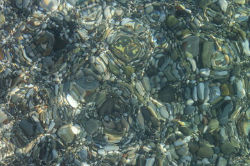 Stones in clear sea water as a texture background image