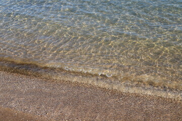 The color of the water in the mediterranean sea in shallow water