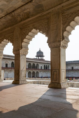 Fototapeta na wymiar Architectural detail of the red fort in the city of Agra