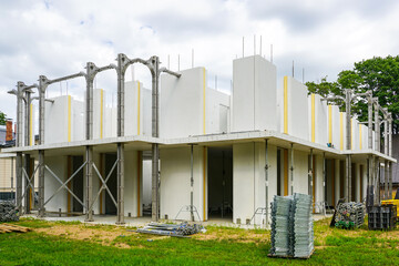 Construction of a new private house according to modern technology using prefabricated panels