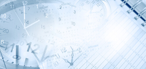 Fototapeta na wymiar Clocks and calendars