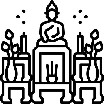 buddha statue black line art clip art preview