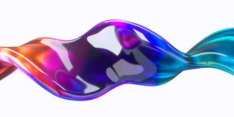 Colorful glass shape isolated. 3d rendering illustration.
