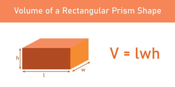 volume of a rectangular prism formulas in mathematics. volume is length × width × height. vector illustration isolated on white background.