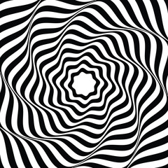 Optical illusion background optical illusion wavy flat wallpaper modern trendy curves or geometric zebra pattern texture vector design template