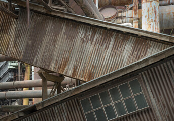 architectual detail of a historic blast furnace