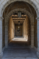  External corridor on a college campus