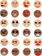 vector cartoon emoji assorted expressions angry man and woman