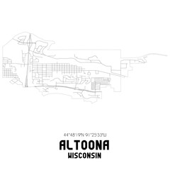 Altoona Wisconsin. US street map with black and white lines.